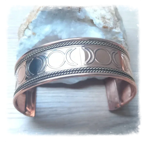 Bracelet large cuivre avec décor laiton (Ref.112)