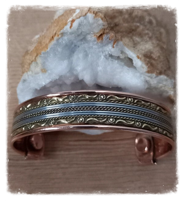 Bracelet cuivre magnétique large
