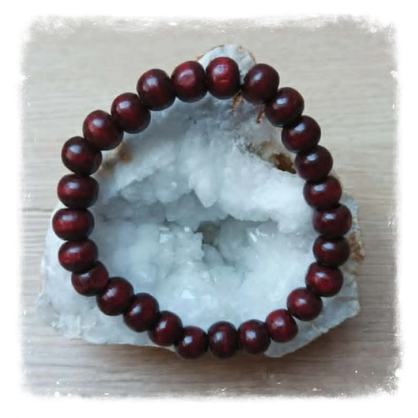 Bracelet perles en bois - Bordeaux/Marron