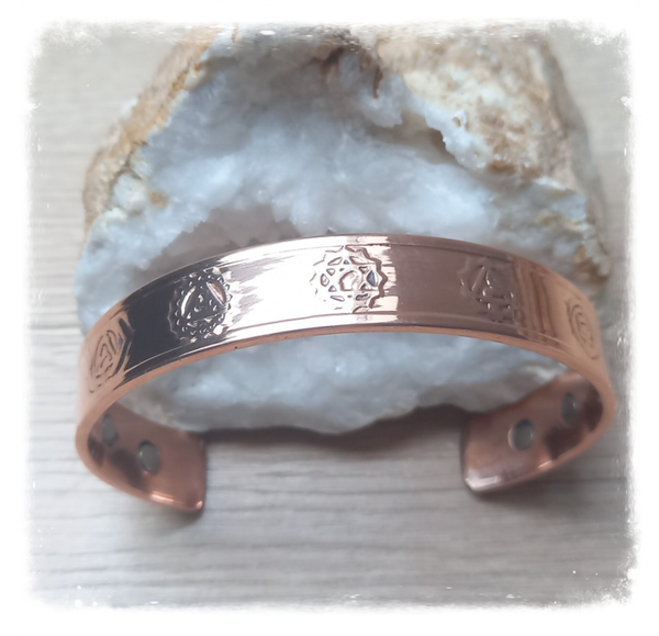 Bracelet cuivre massif & aimants 7 chakras (Ref.015)