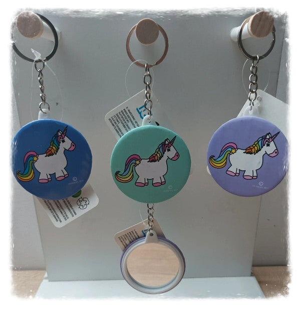 Porte-clés miroir Licorne