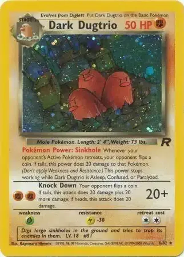 Dark Dugtrio 6/82 holo | Team Rocket