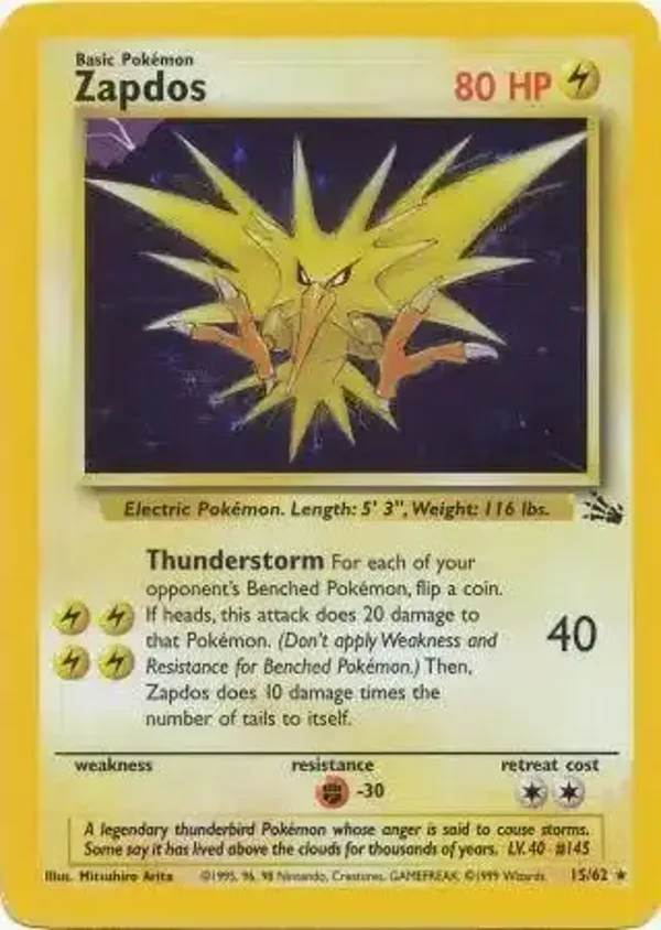 Zapdos 15/62 holo | Fossil