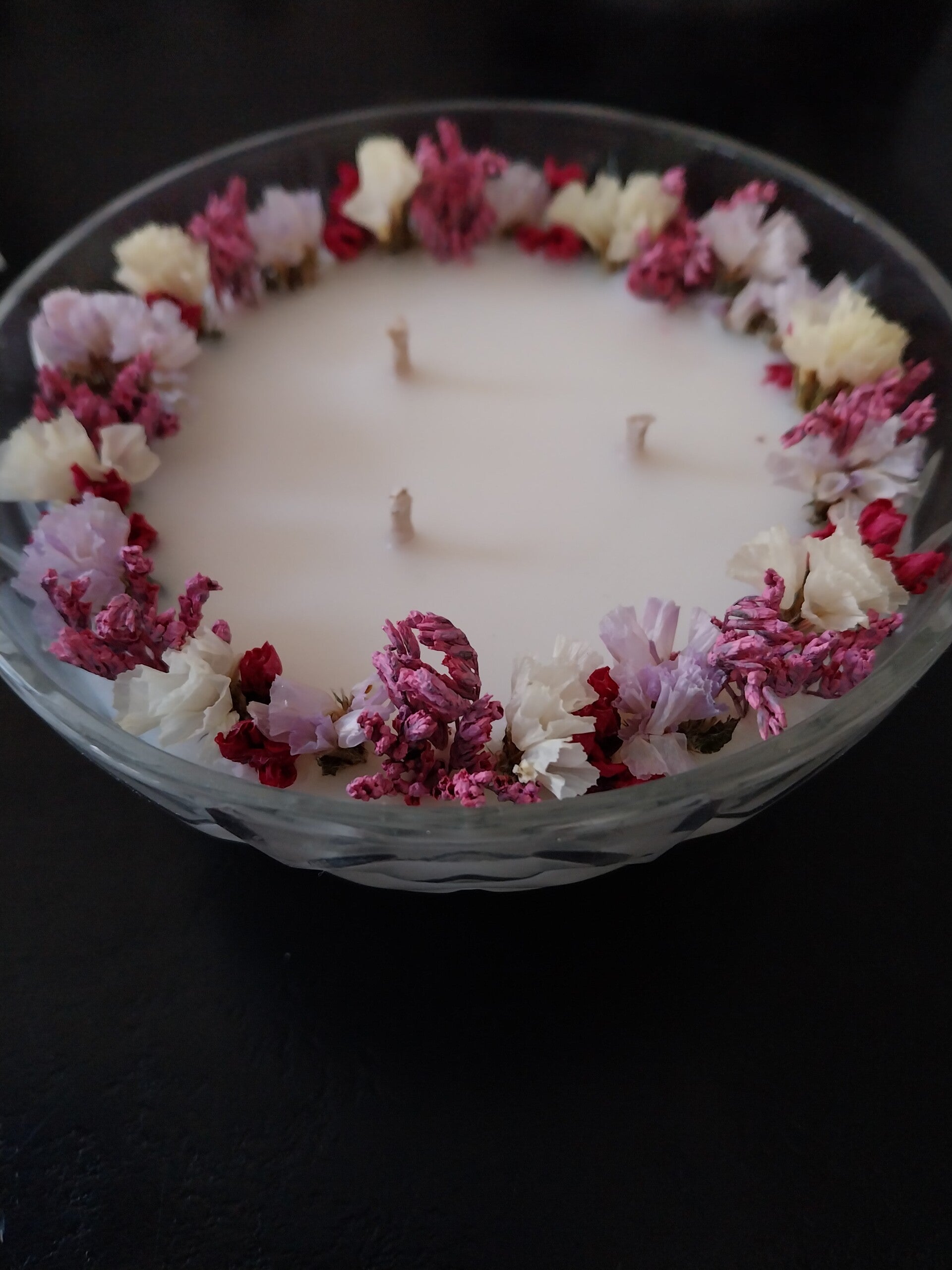 Bougies fleurs séchées