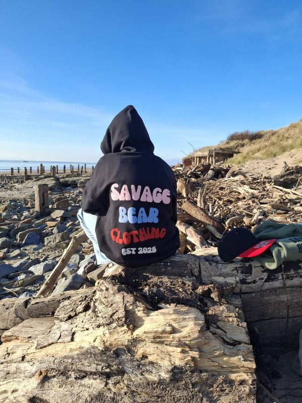 MULTICOLOURED SAVAGE BEAR BUBBLE PRINT HOODIE