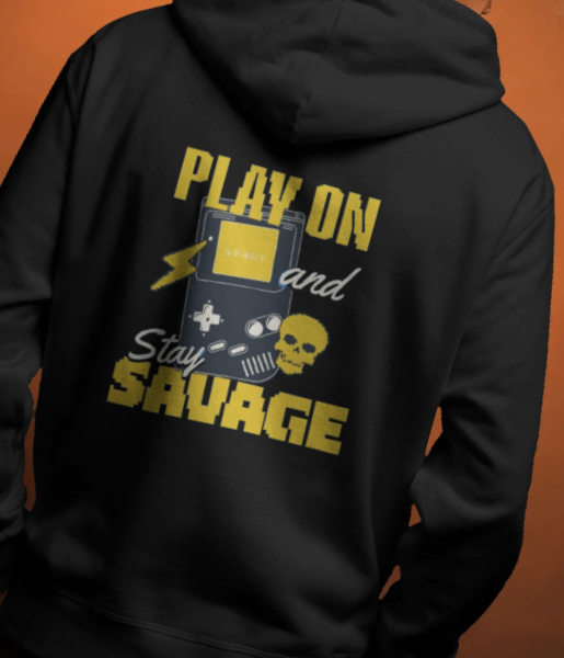 SAVAGE PLAY ON GAMER-ON BLACK HOODIE