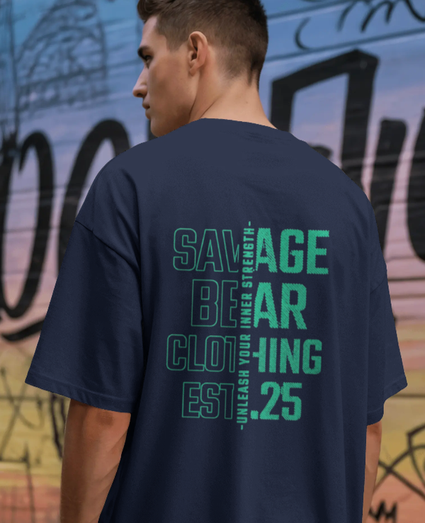 MEN'S SAVAGE BEAR MIDNIGHT STRENGTH T-NAVY