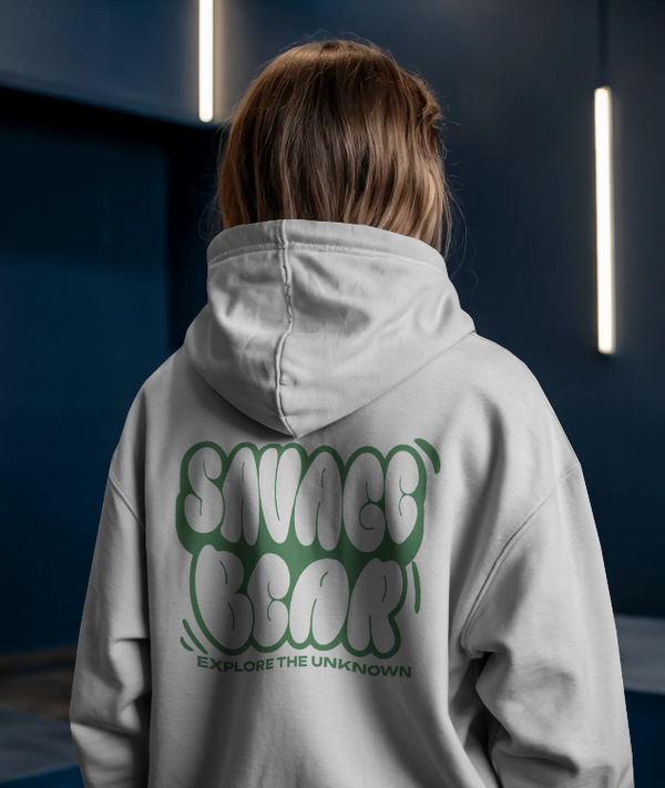 SAVAGE BEAR KIDS EXPLORE THE UNKNOWN- LIGHT GREY HOODIE