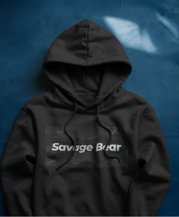 SAVAGE BEAR RIPPLES-ON BLACK HOODIE