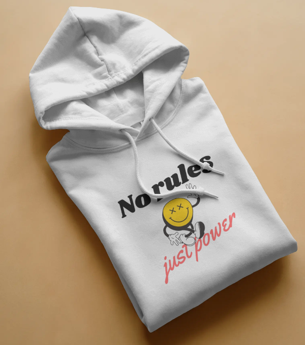 SAVAGE BEAR NO RULES ON WHITE HOODIE