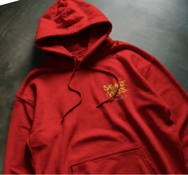 SAVAGE BEAR SAY IT LOUD- ON RED HOODIE