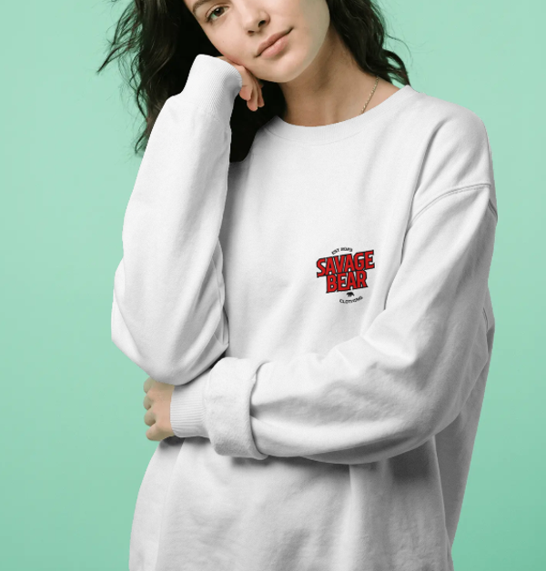 SAVAGE BEAR CORE SWEATSHIRT - WHITE