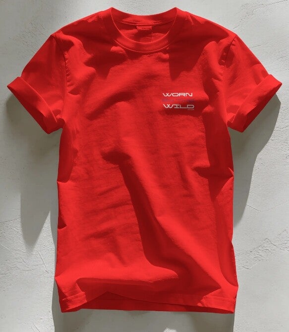 SAVAGE BEAR WORN BY THE WILD BEAR TEE  - RED