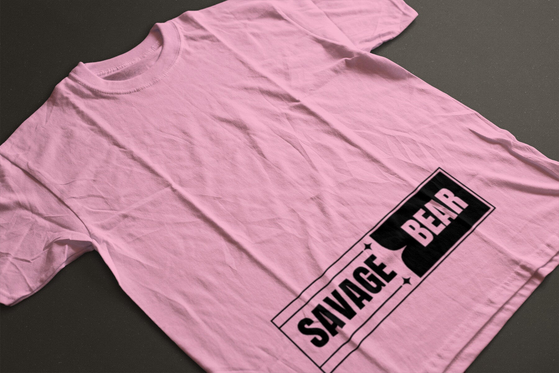 SAVAGE BEAR BOTTOM LOGO-PINK T-SHIRT