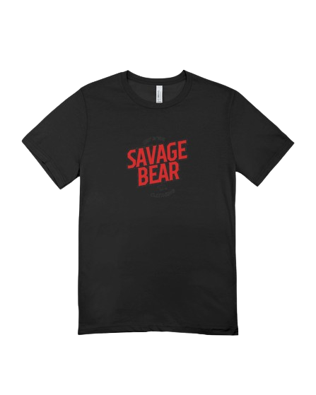 MEN'S SAVAGE BEAR LOGO IN RED ON BLACK T-SHIRT