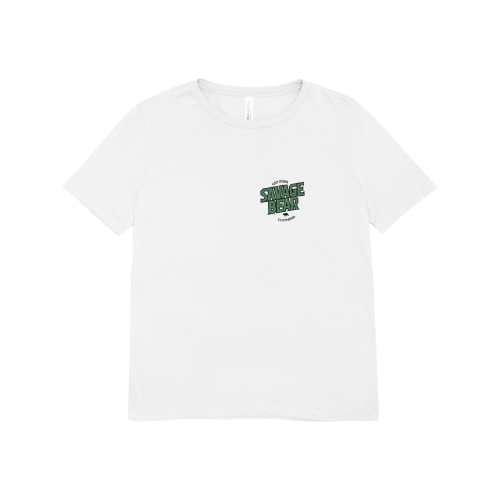 WOMEN'S SAVAGE BEAR LOGO IN GREEN ON WHITE T-SHIRT