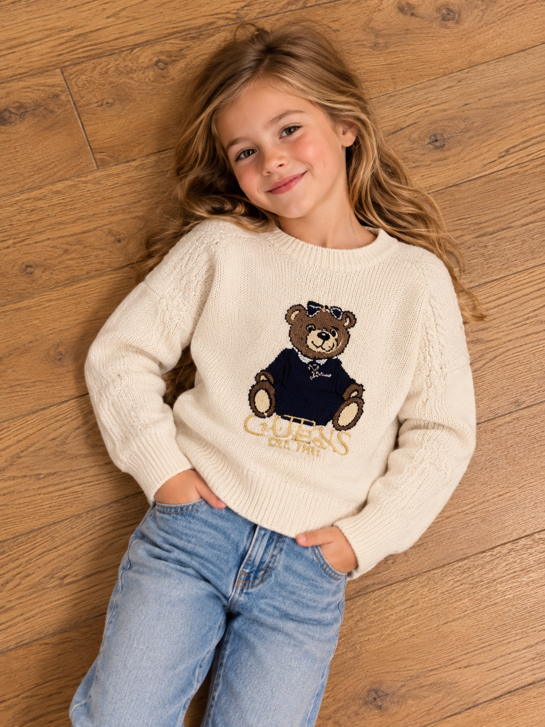 Trui Guess G012 ecru meisje winter