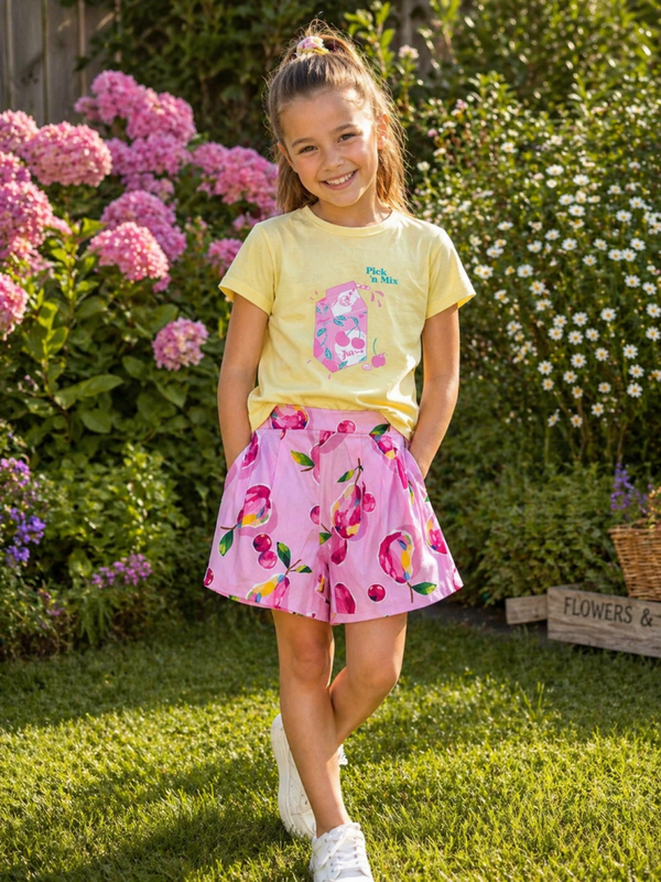 T-shirt Mini Rebels Isabel geel meisje