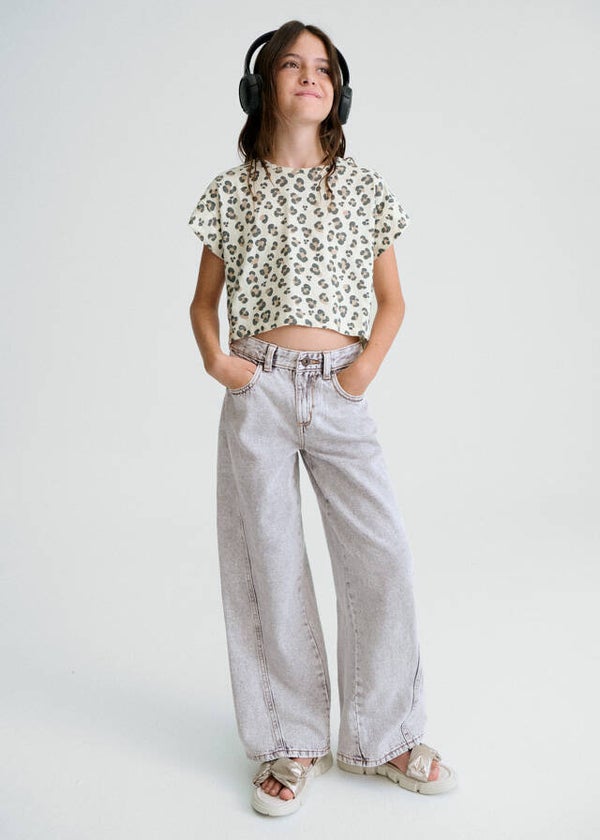 Jeans broek wijde pijpen grijs 6552-16 Mayoral meisje NI
