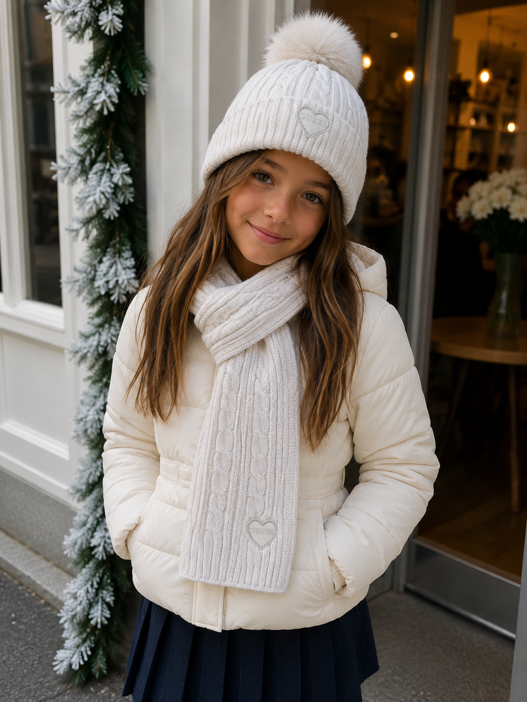 Sjaal Guess G9L9 ecru meisje winter
