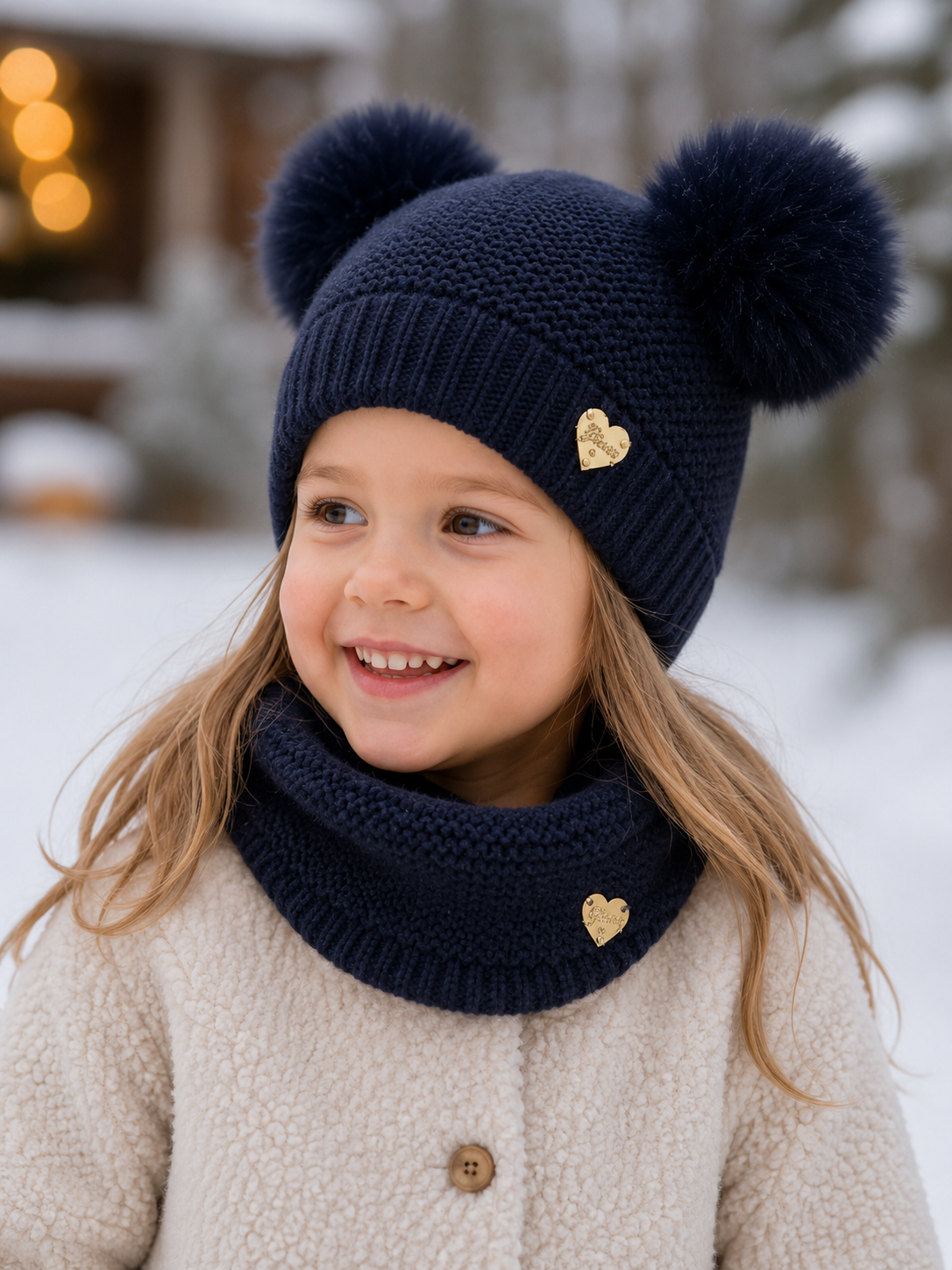 Muts en sjaal Guess G7V2 donkerblauw meisje winter