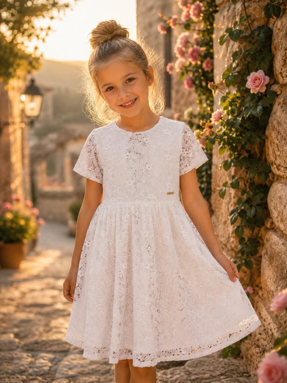 Kleedje Marit Blue Bay wit