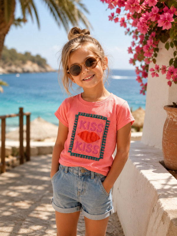 Tshirt Bonnie fluo Blue Bay