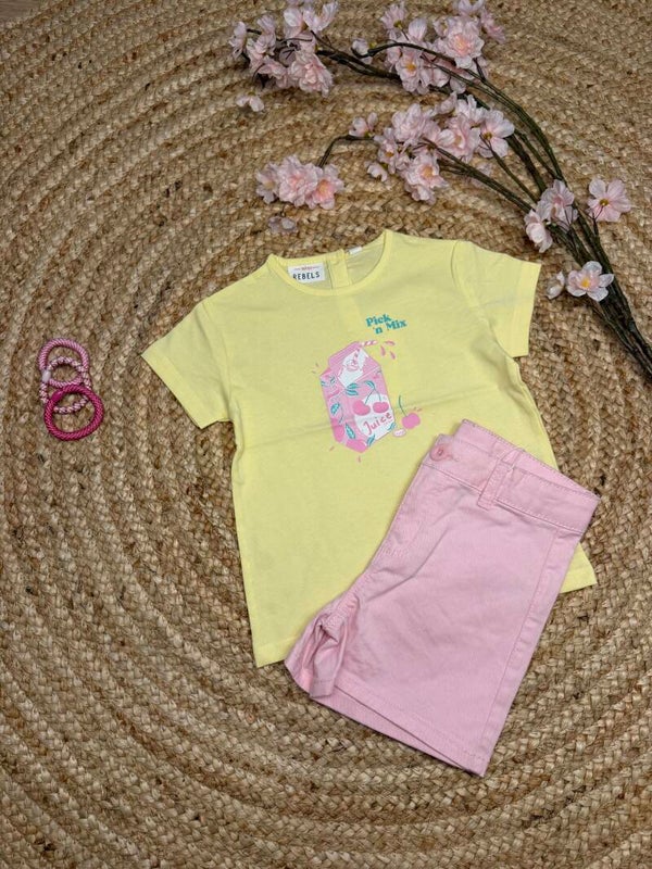 T-shirt Mini Rebels Isabel geel meisje