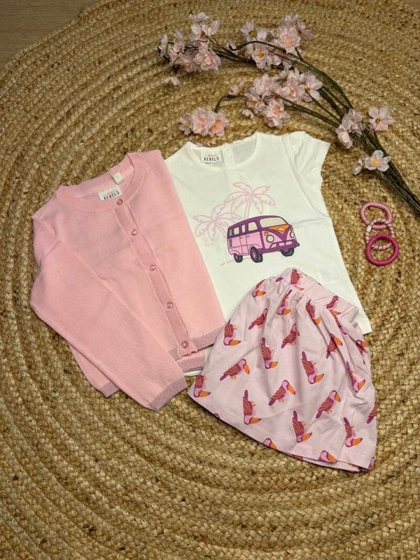 Gilet Mini Rebels Alba roze meisje