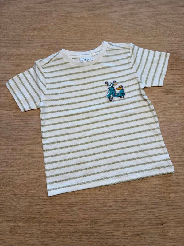 T-shirt Mini Rebels Idan ecru jongen