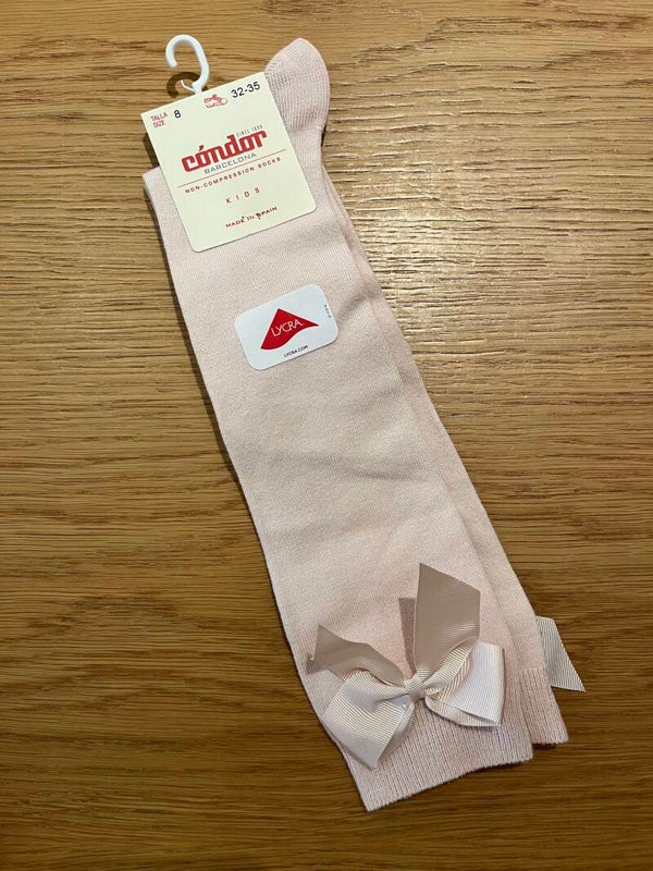 Kniekousen licht roze strik condor li 2482