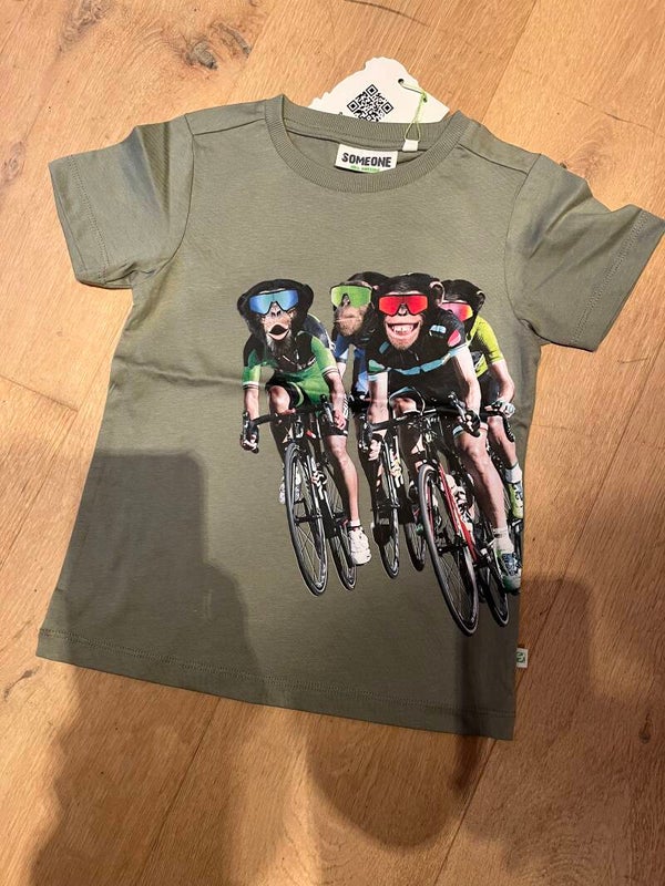 Archie tshirt apen wielrenners khaki someone jongen li