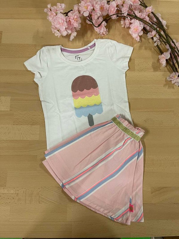 Rok Lemon Beret roze streep A149689