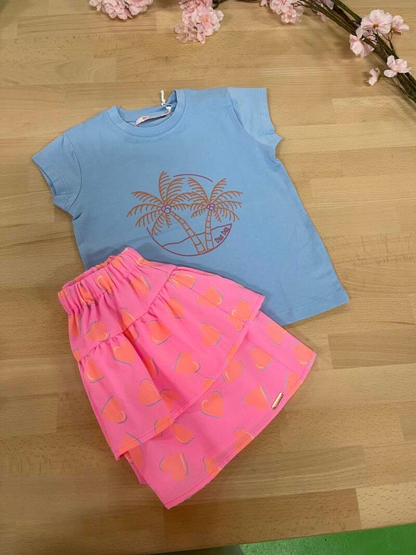 Tshirt Blue Bay blauw palm Ava