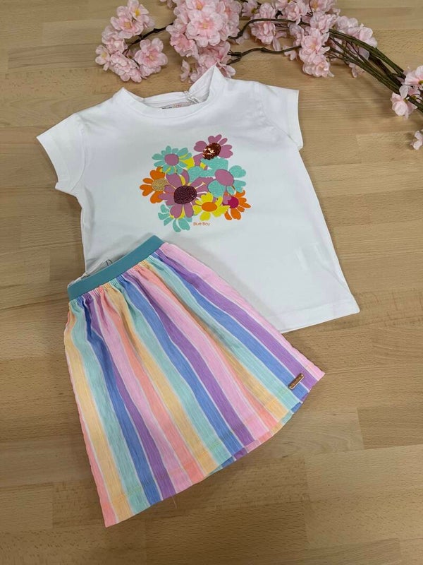 Tshirt wit bloemen Blue Bay Alice