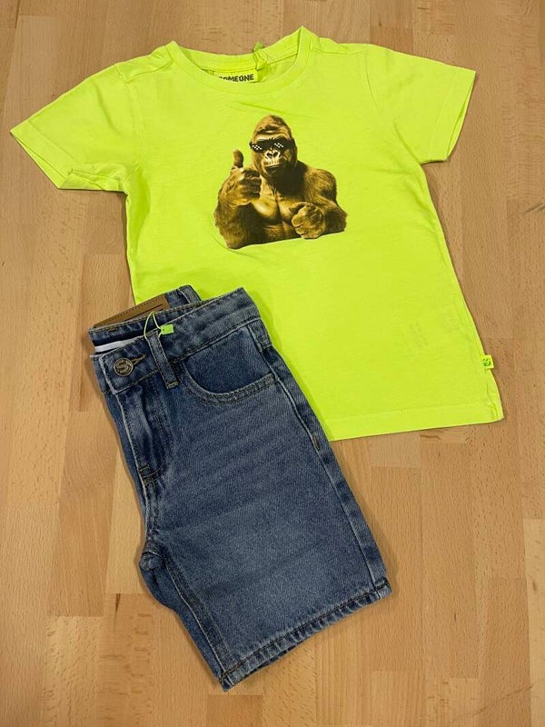 Tshirt Dries Someone   gorilla fluo groen Jongen Zomer