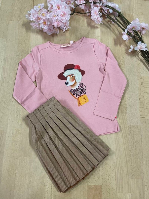 Tshirt light pink someone li bonjour