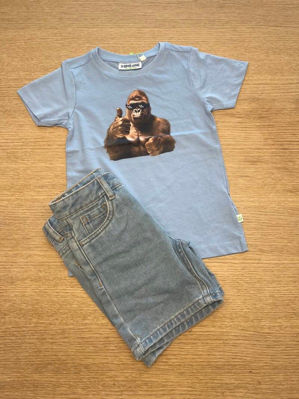 Tshirt Dries Someone  Jongen 3 gorilla lichtblauw