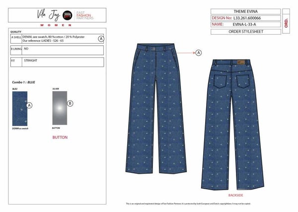 Vila Joy Evina jeans bloemen 600066