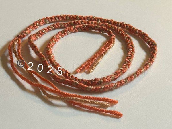 Golden&Coral braided&crocheted bookmark