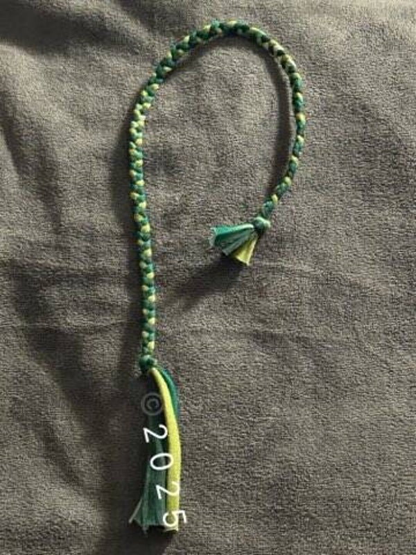 Dark&Pistachio with Green&White thread bookmark