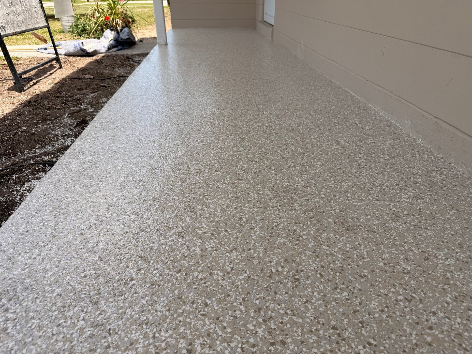 Decorative concrete patio coating in Florida