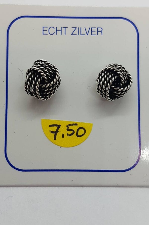 Zilveren Oorknopjes "Knoop"