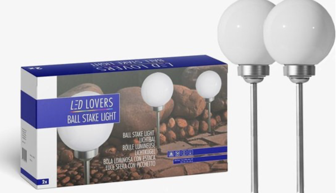 Led Lovers solar bol op standaard set 2