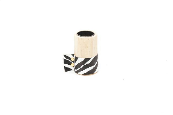 Housevitamin houten waxinelichthouder zebra 10 cm