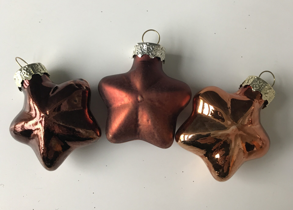 CHRISTMAS DEAL Nicolaja kersthanger sterren glas bruin set 12 stuks