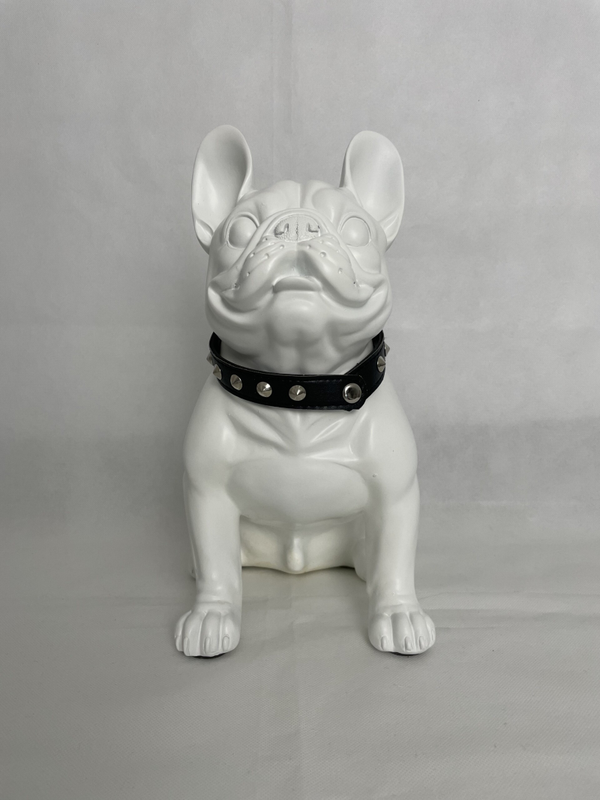 Lifesize dierenbeeld Franse Bull wit