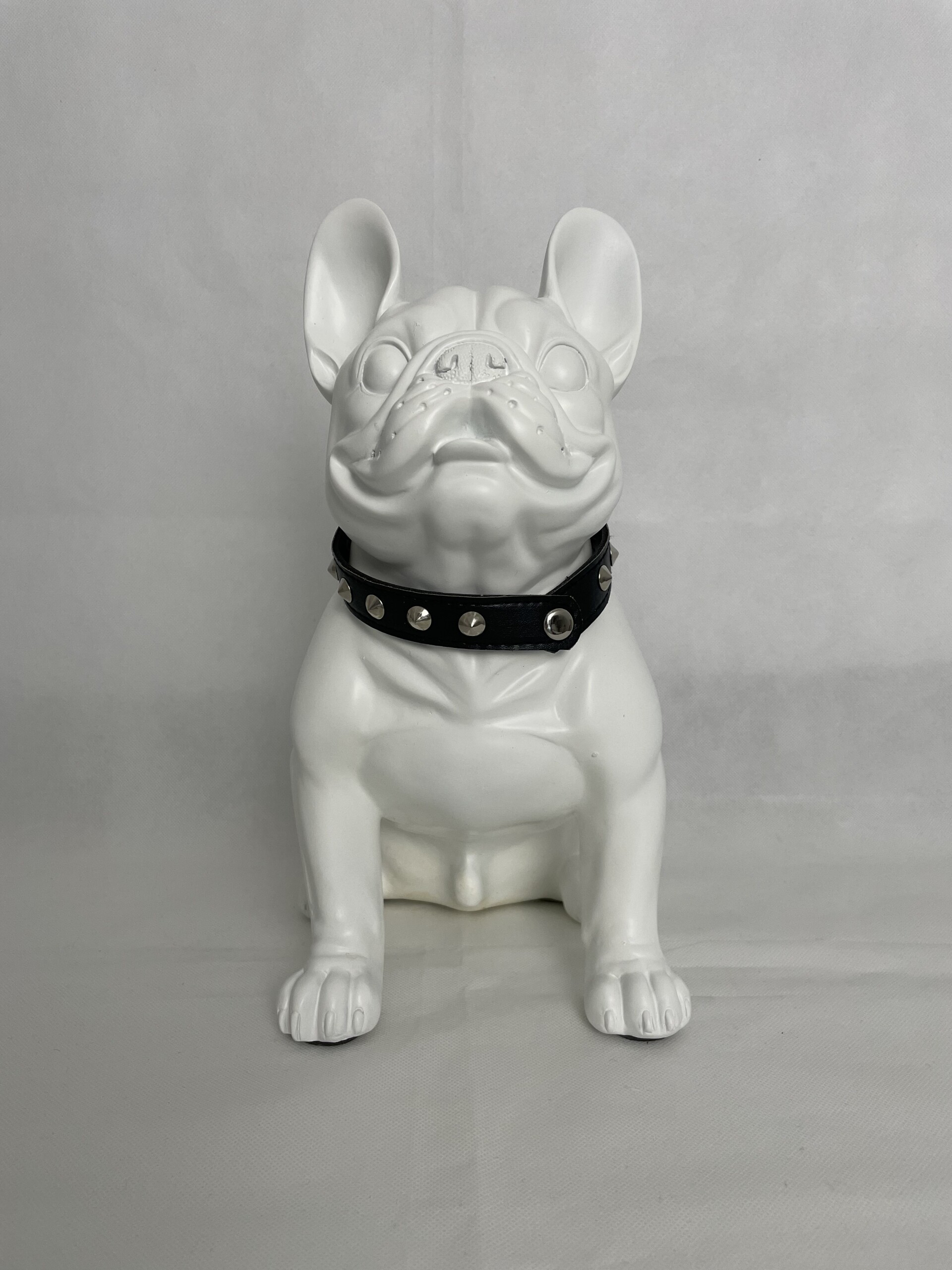 Lifesize dierenbeeld Franse Bull wit