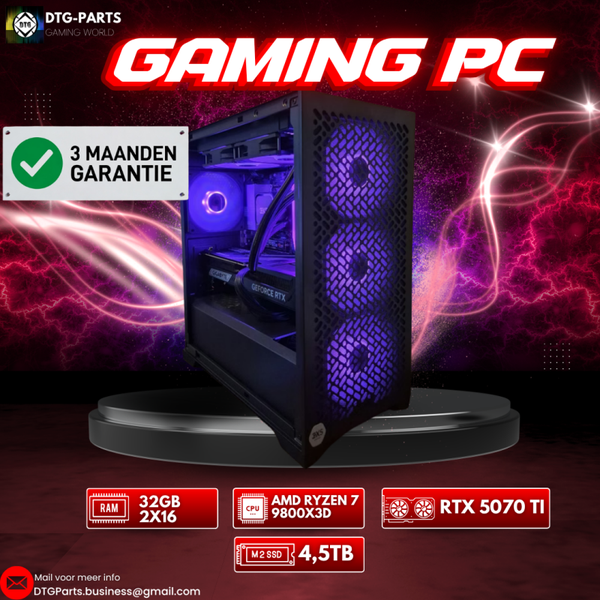 Gaming PC // RTX 5070 TI & AMD 7 9800X3D & 4,5 TB NVMe