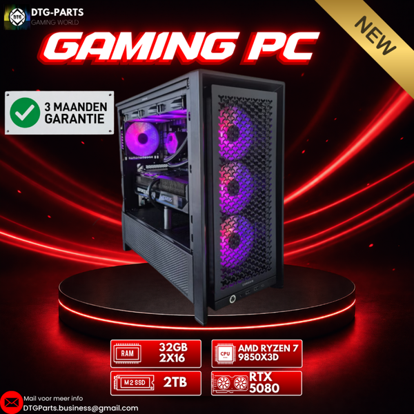 Gaming PC // RTX 5080 & AMD Ryzen 7 9850X3D & 32GB & 2TB